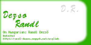 dezso randl business card